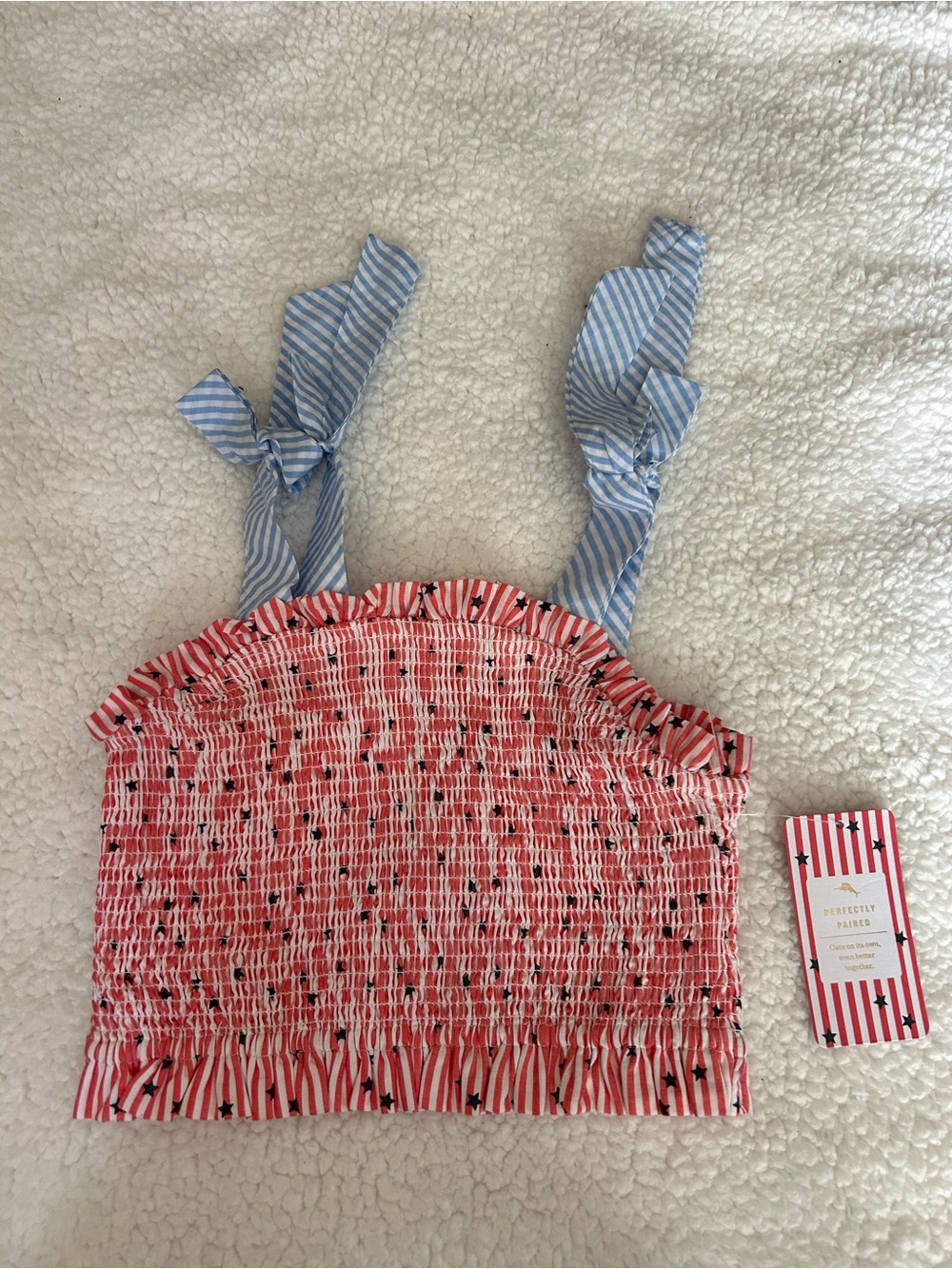 Tommy Bahama girls size 5 smocked top 4th of July NEW with tags